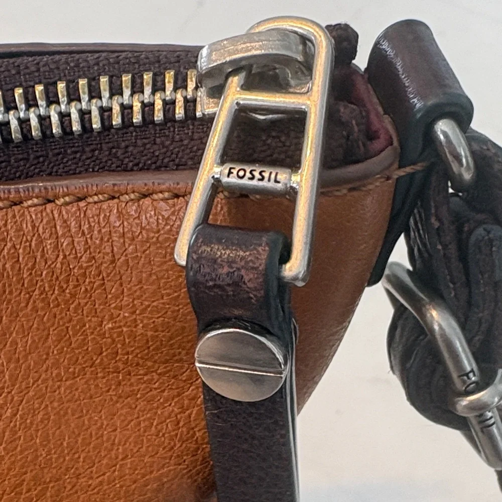 Fossil Dawson Crossbody Bag Red Multicolor Leather‎ Patchwork